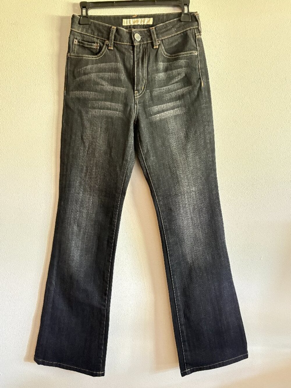 Uniqlo Dark Wash Whiskered Bootcut Denim Jeans